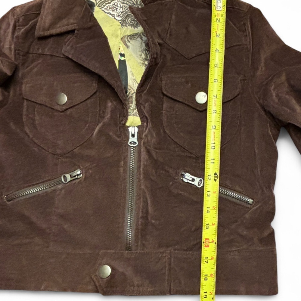 One Girl Who Corduroy Jacket Brown Floral Lined Boho Western Anthropologie - Picture 3 of 6